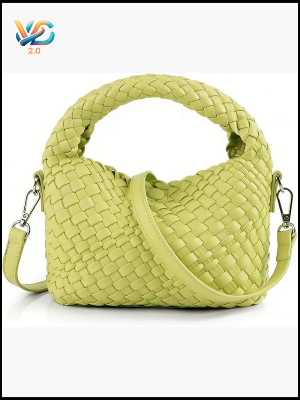 Woven Crossbody Bag Small Tote Top Handle Handbag PU Leather Shoulder Purse
